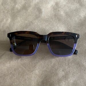 OLLIE QUINN - Tortoiseshell to Purple Ombre Wayfarer Style Sunglasses